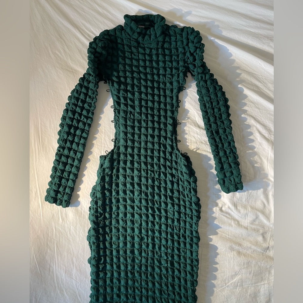Fashion nova emerald cutout textured maxi dress